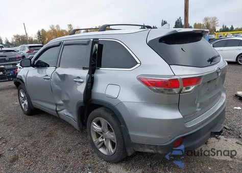 2015 Toyota Highlander Limited V6 из США, поврежденный, VIN 5TDDKRFH2FS187955